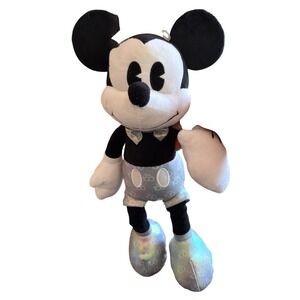 Disney Mickey Mouse Plush Kids Silver 100th Anniversary Iridescent